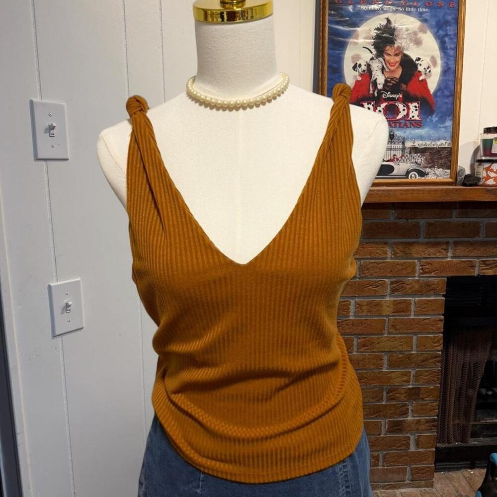 Miss Me orange ribbed tank top Size XL